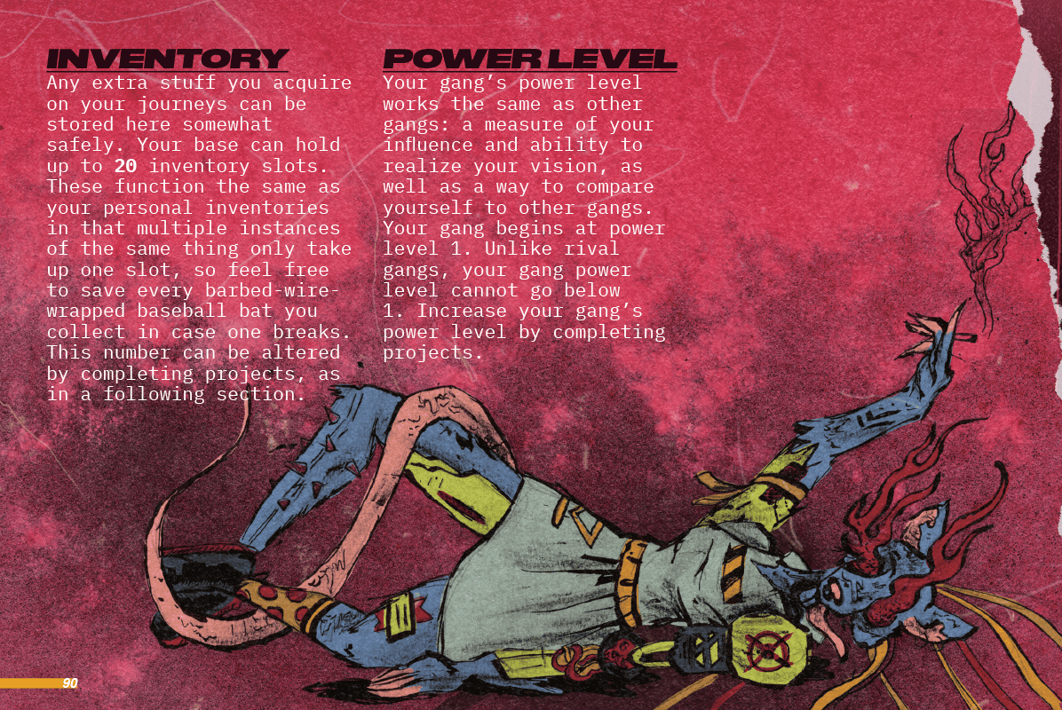 Two pages from the game Cybermetal 2021  